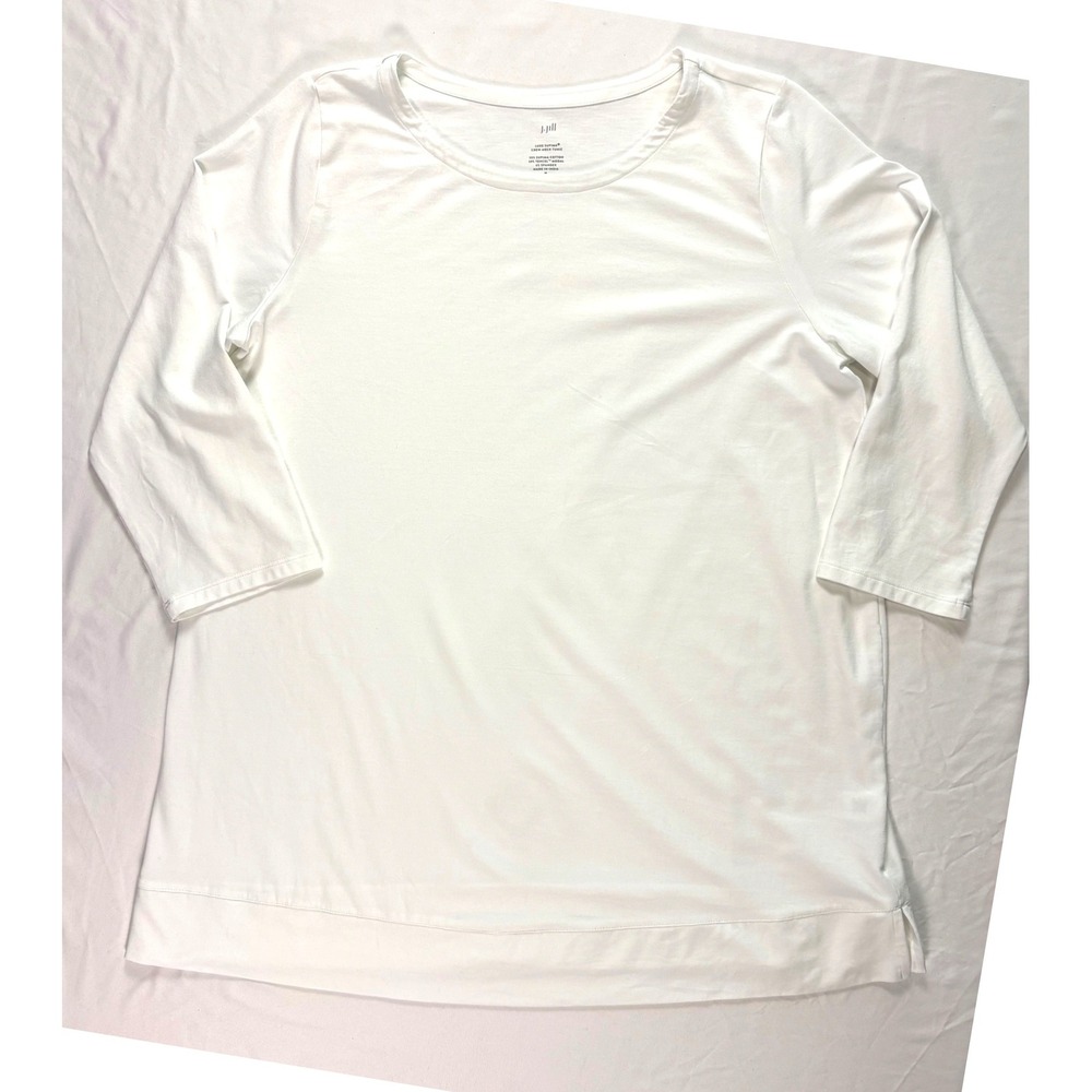 J Jill Luxe Supima Tunic M Clean Girl Neutral Everyday Basic Minimalist Capsule - Picture 7 of 9